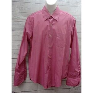Vtg 70's Lancer of California Pink Never Need Ironing Shirt Long Sleeve Sz 16.2